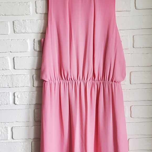 H&M Pink Chiffon Sleeveless Summer Flowy Dress Size 10 - Picture 7 of 10
